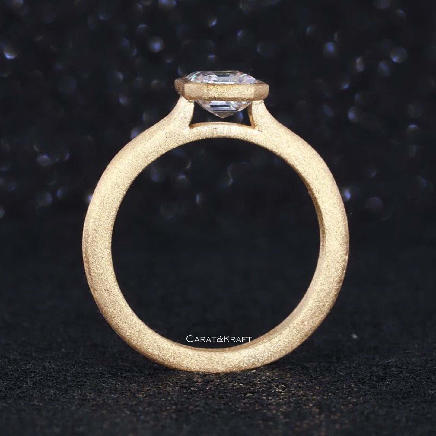 bezel set solitaire lab grown diamond ring, gift for her