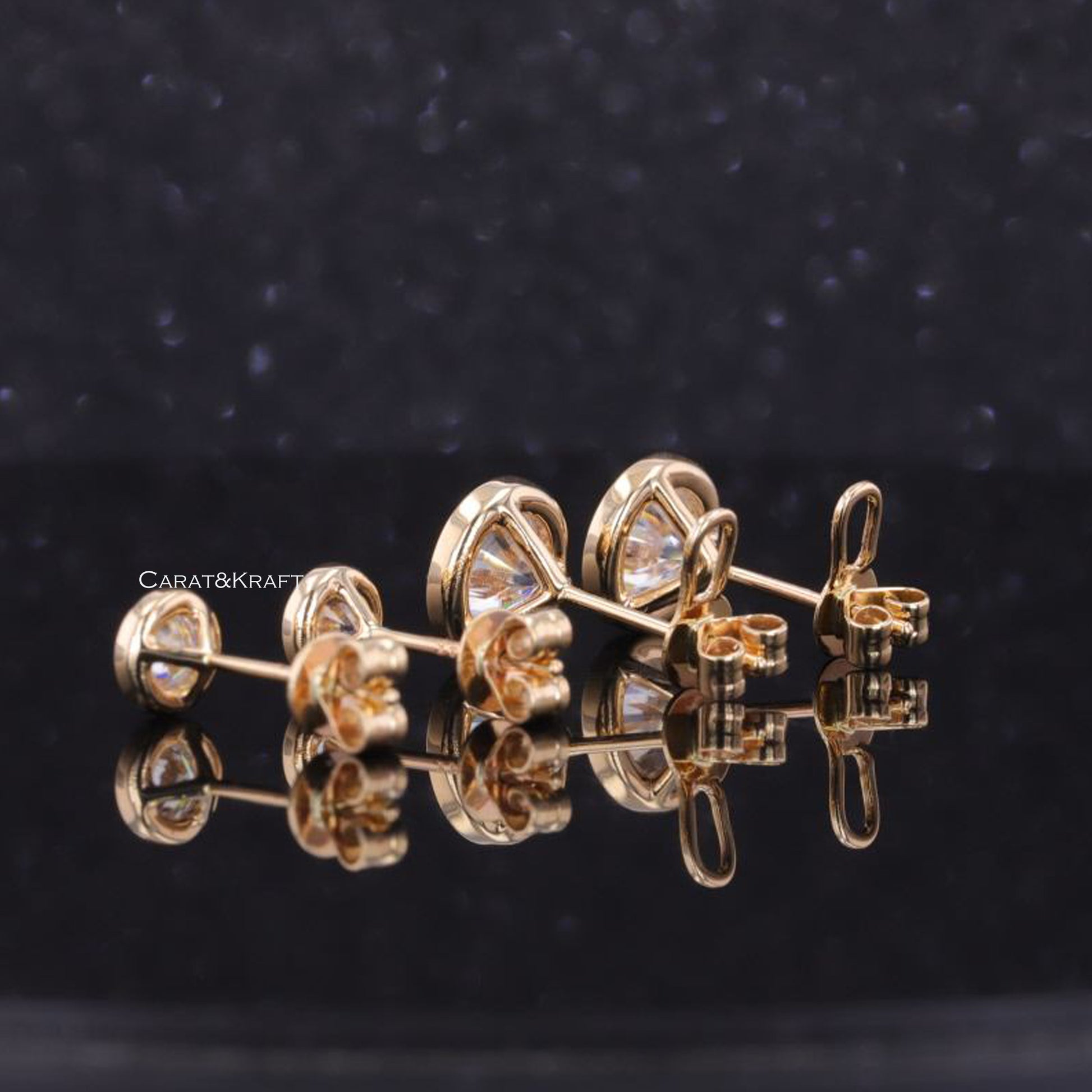 push back/screw back diamond earrings