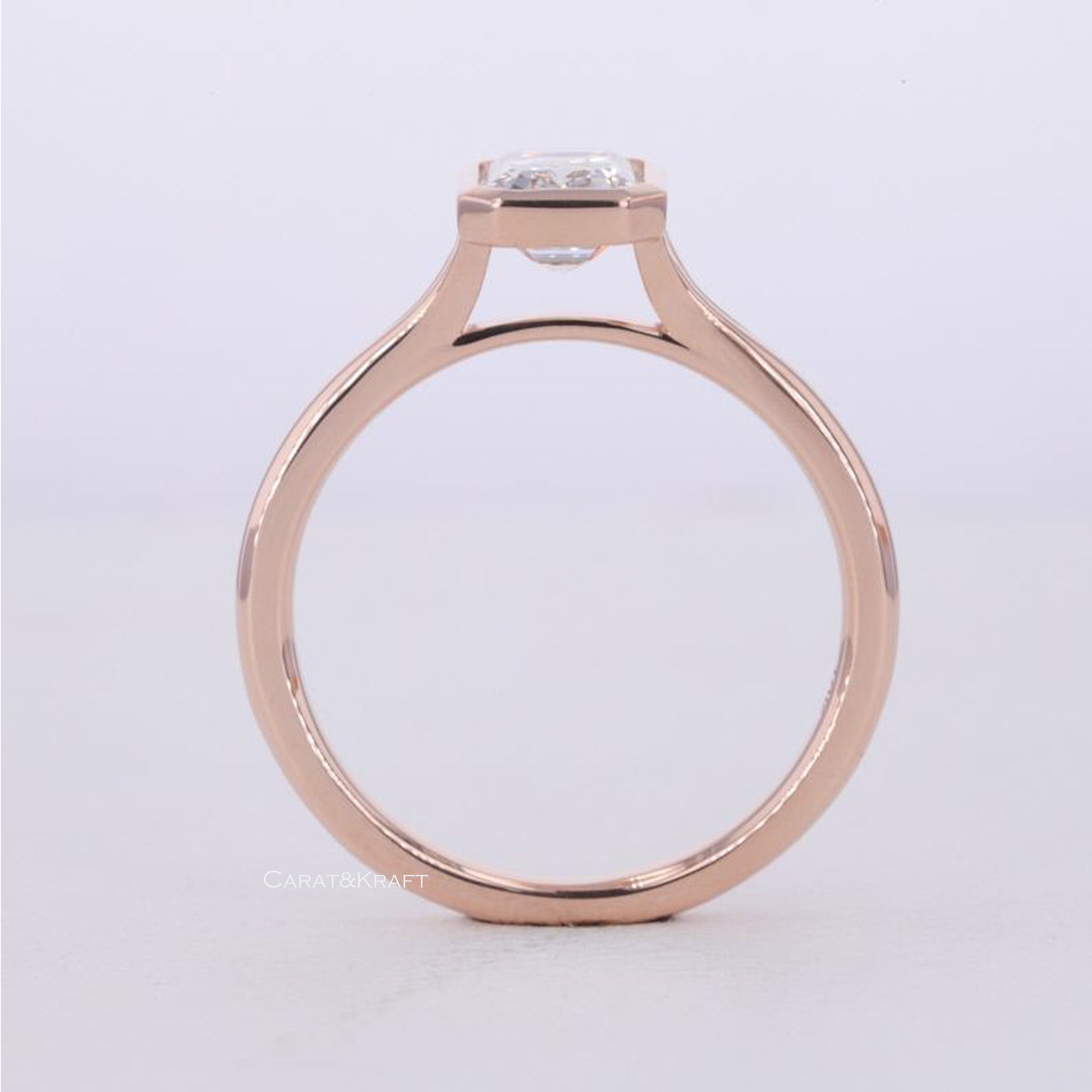 solitaire lab grown diamond ring