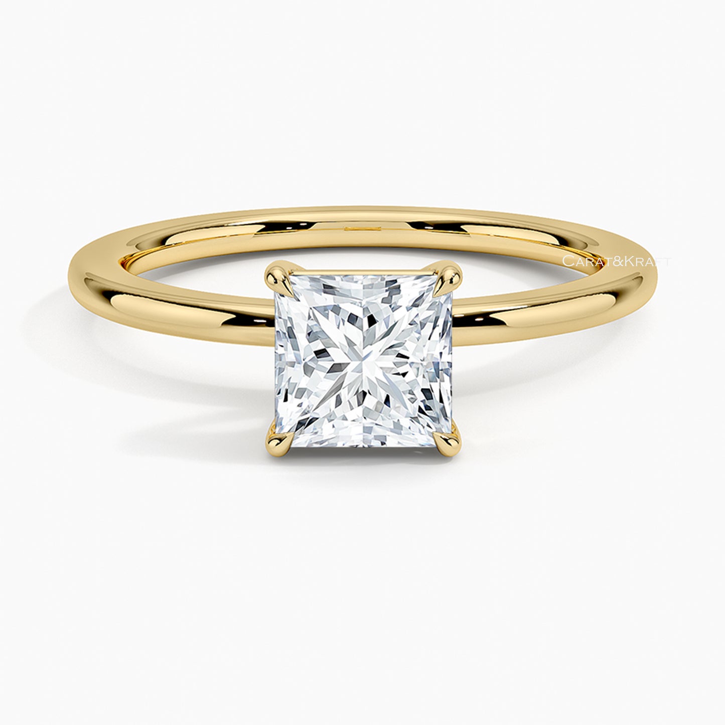 Solitaire Engagement Ring, Lab Grown Diamond Wedding Ring