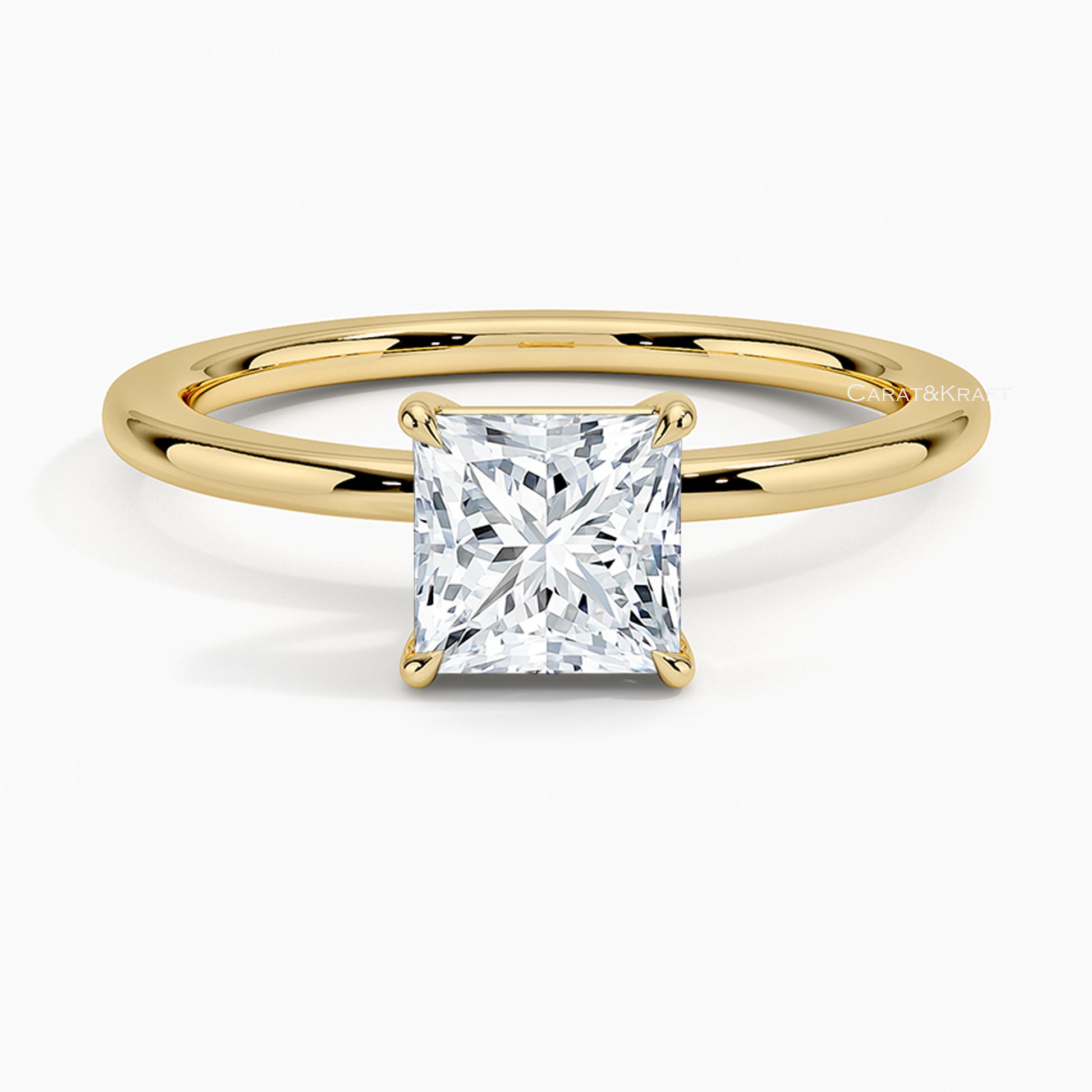 Solitaire Engagement Ring, Lab Grown Diamond Wedding Ring