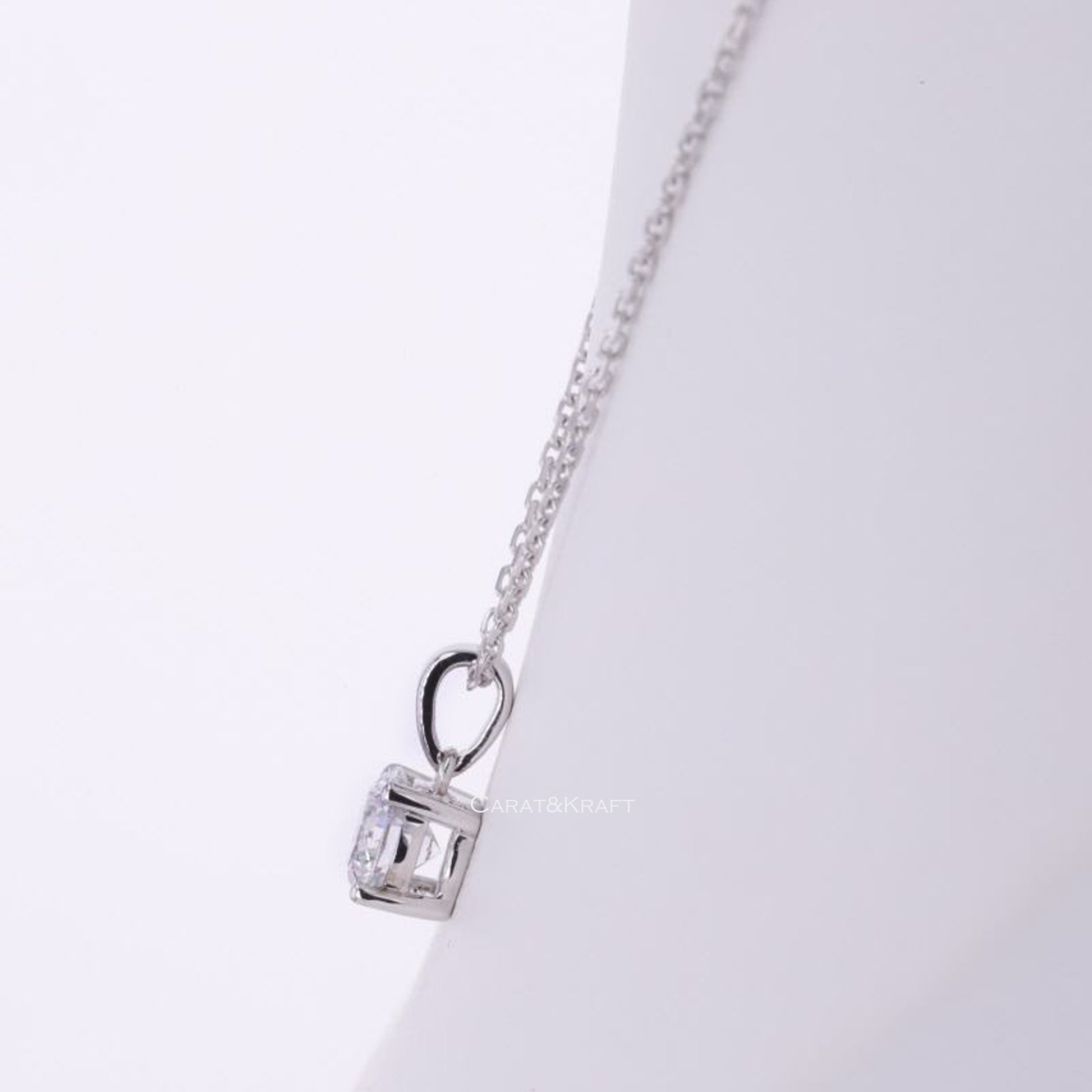 lab grown diamond solitaire pendant
