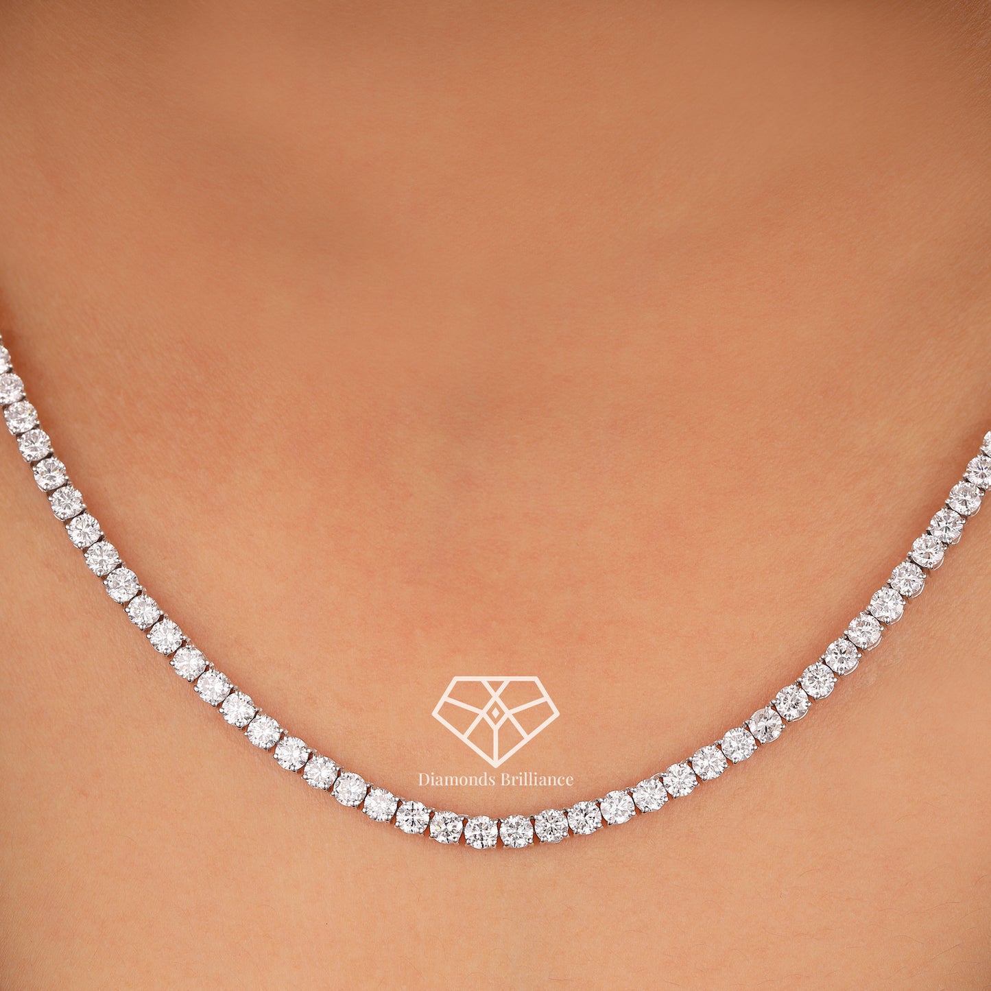 3mm Natural diamond 14k Gold 16 inch Tennis Necklace