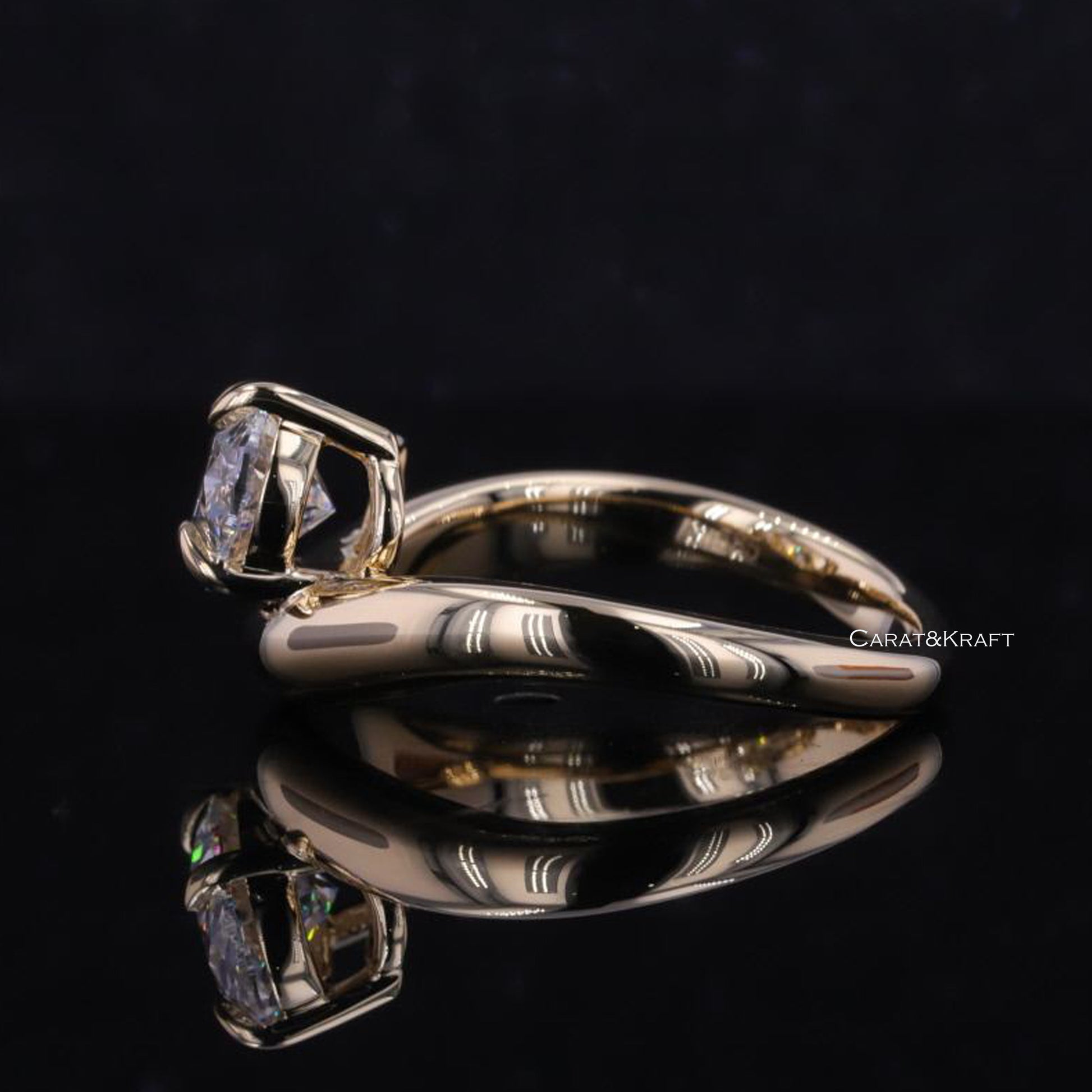 solid gold diamond ring, anniversary gift for her 