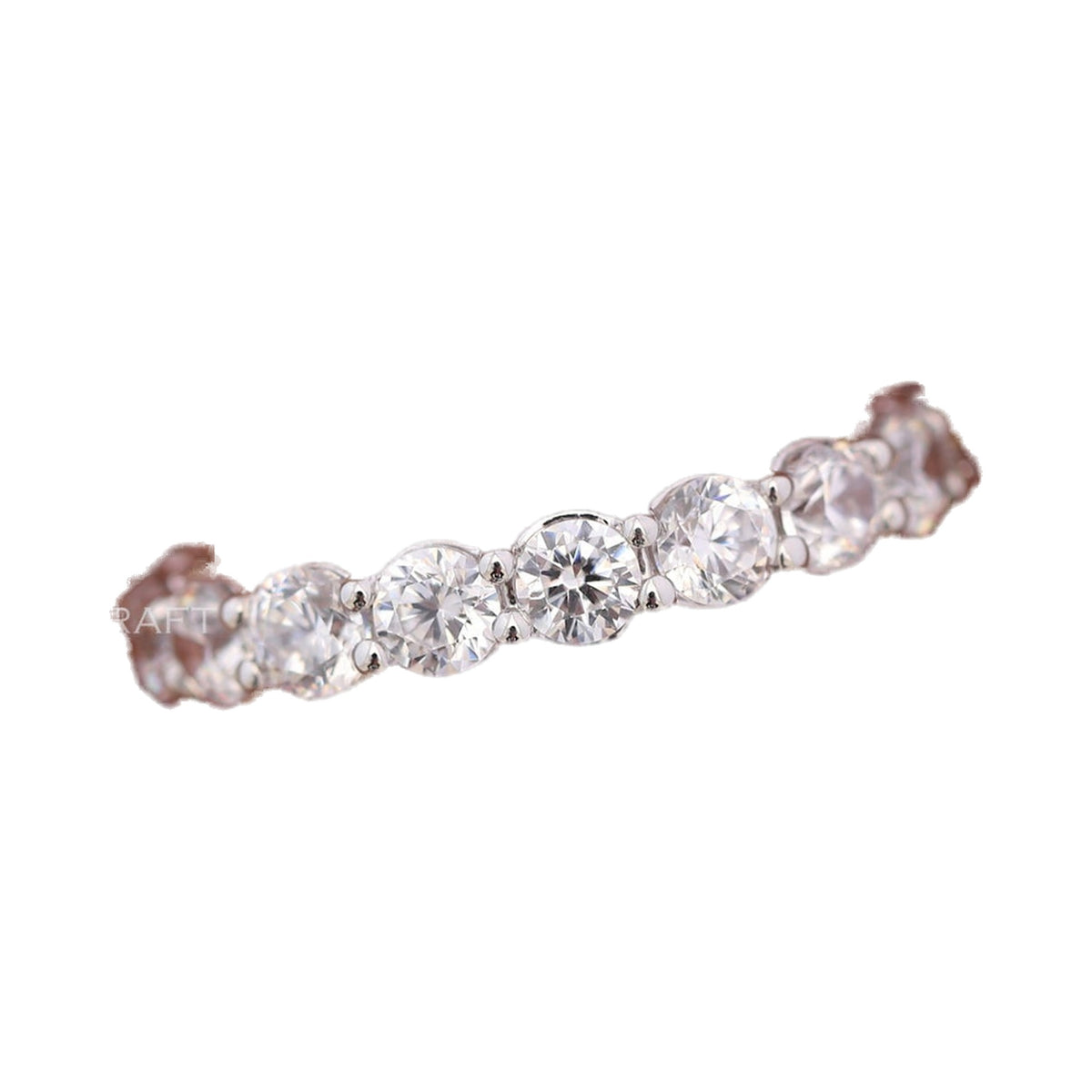 3mm Moisssanite Diamond Full Eternity Tennis Ring from Carat and Kraft, on white