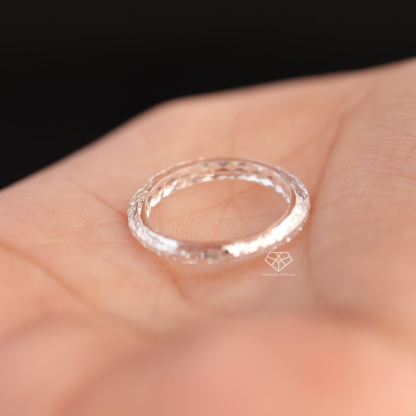Solid Lab Grown Single-Crystal Diamond Ring - 4.5 US