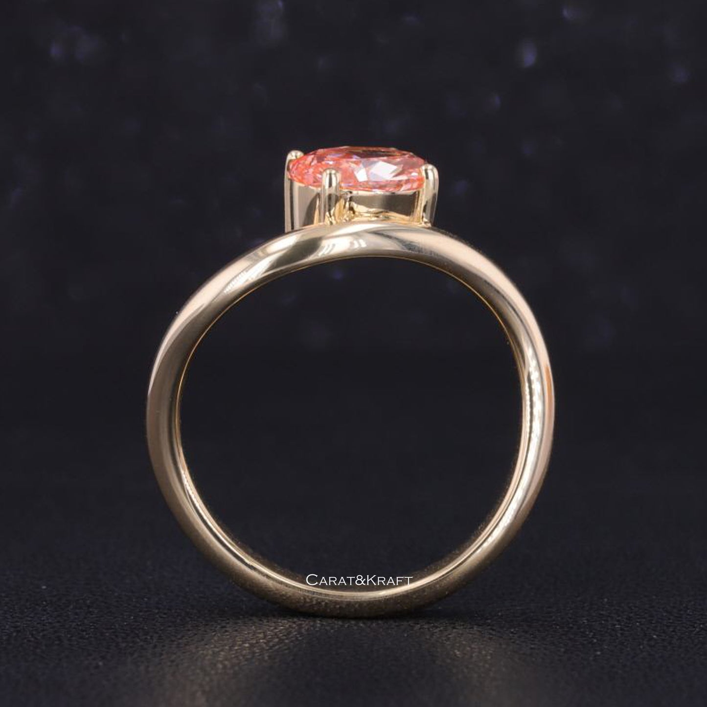 solitaire diamond engagement ring, curve engagement ring 