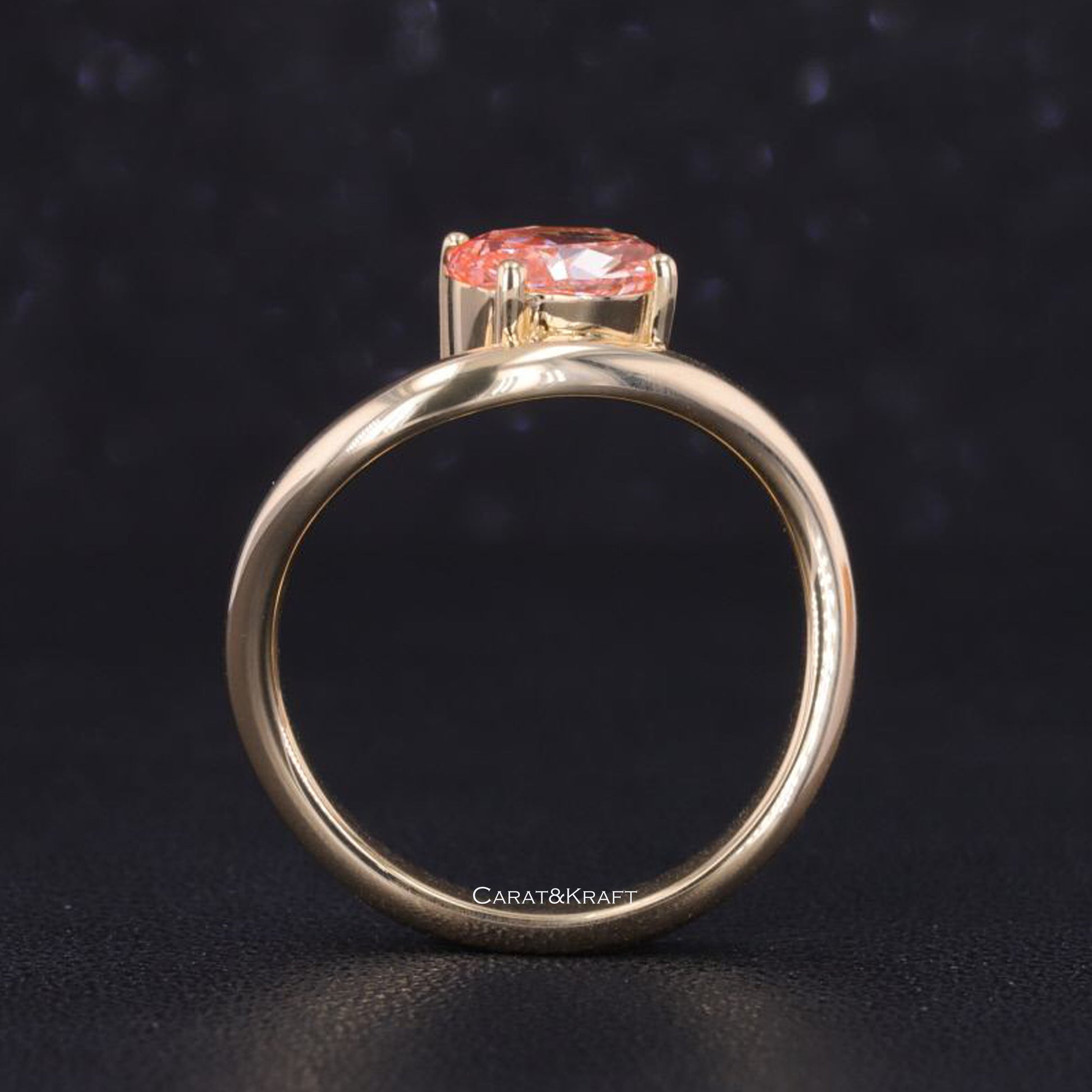 solitaire diamond engagement ring, curve engagement ring 