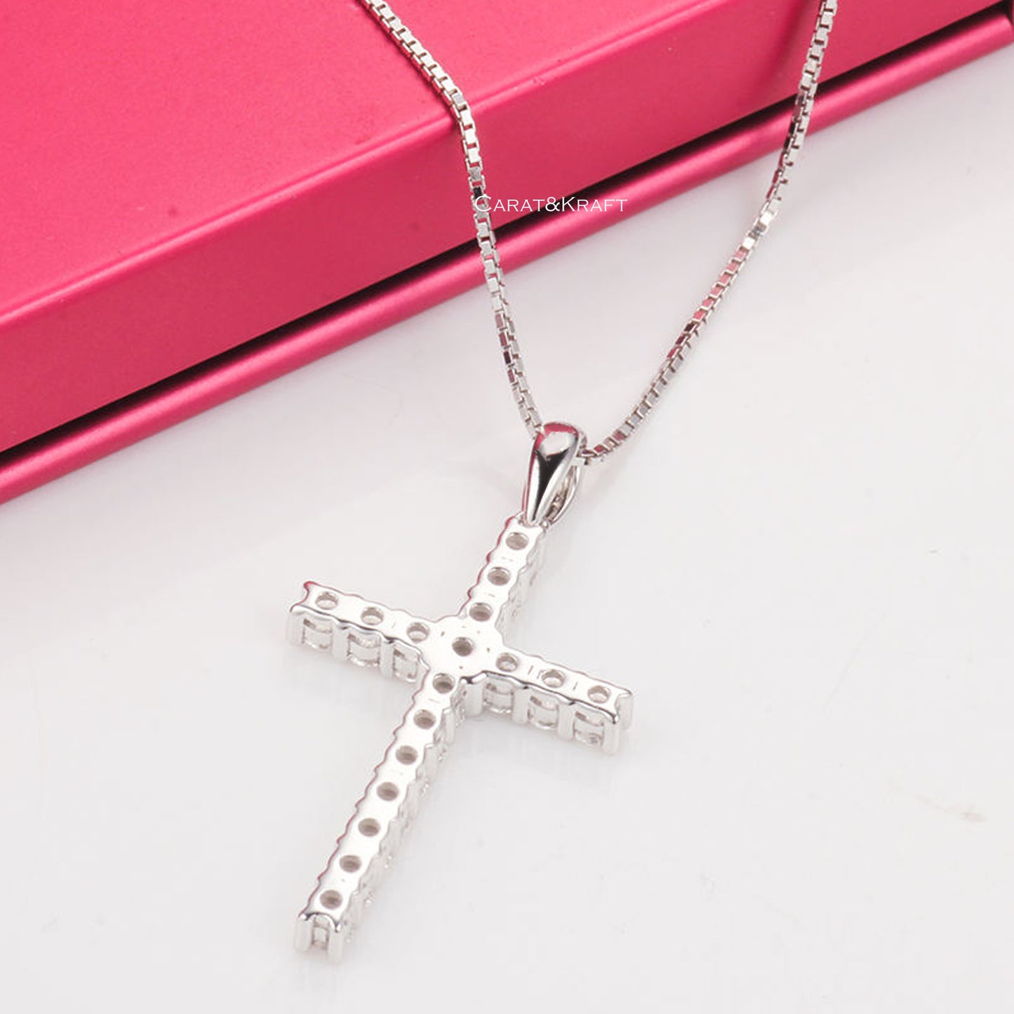 mens or womnes moissanite solid 925 sterling silver tennis cross pendants