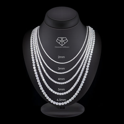 6.5mm 26 Inch Moissanite 925 Sterling Silver Tennis Necklace, view 1