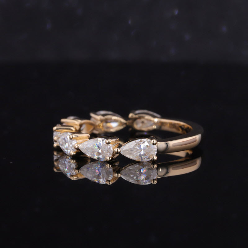 Pear Cut East west Diamond Band For Her