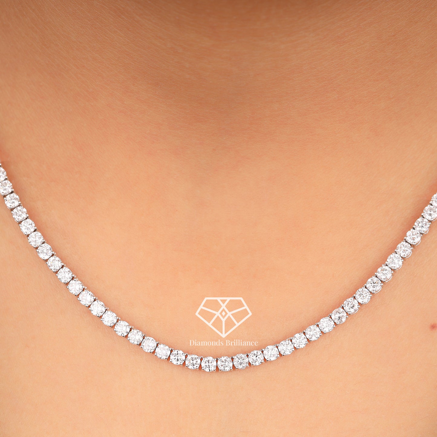 3mm Natural diamond 14k Gold 16 inch Tennis Necklace