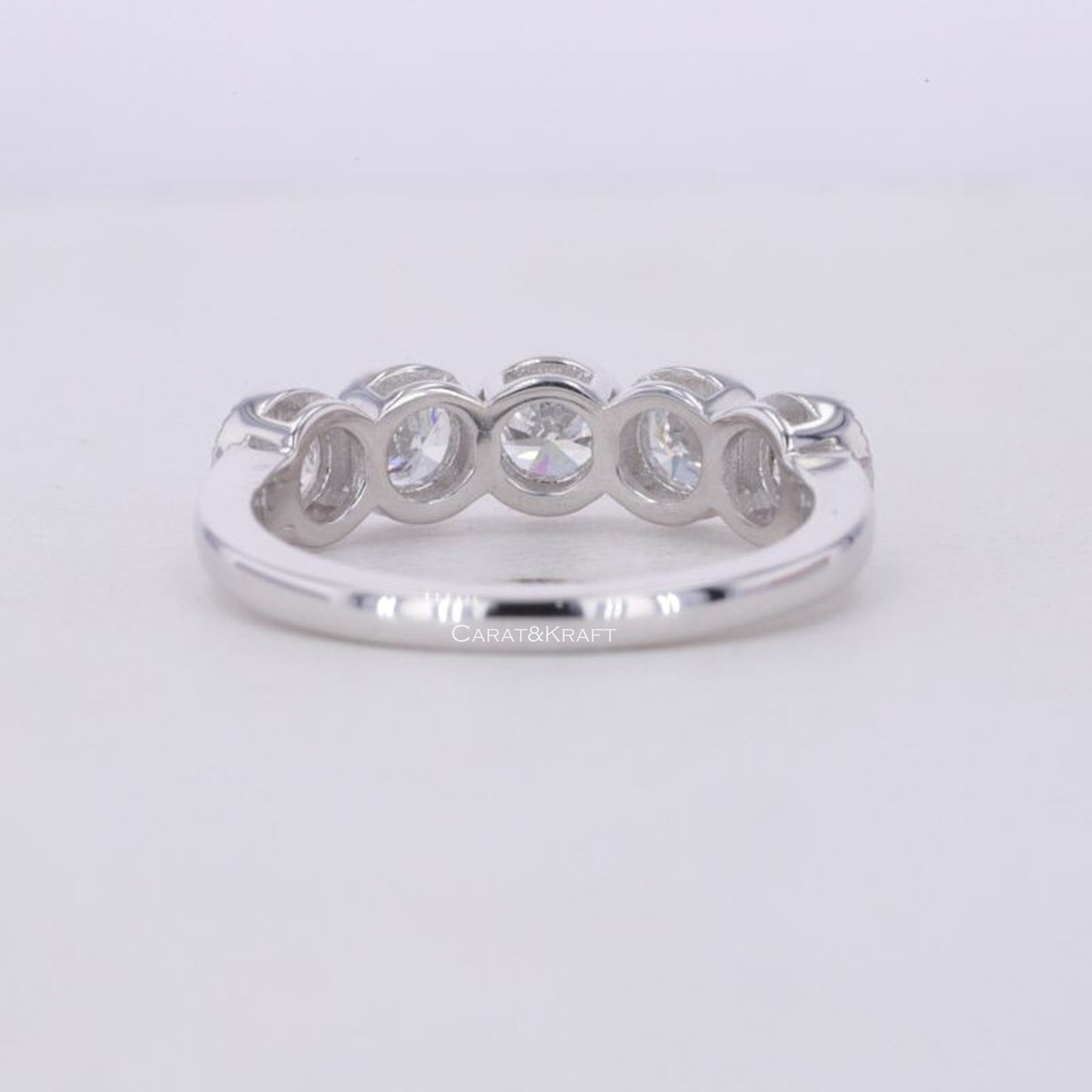 round Diamond Eternity Band, Ring for Women, Conflict Free Diamond Band, Man Made Diamond Band