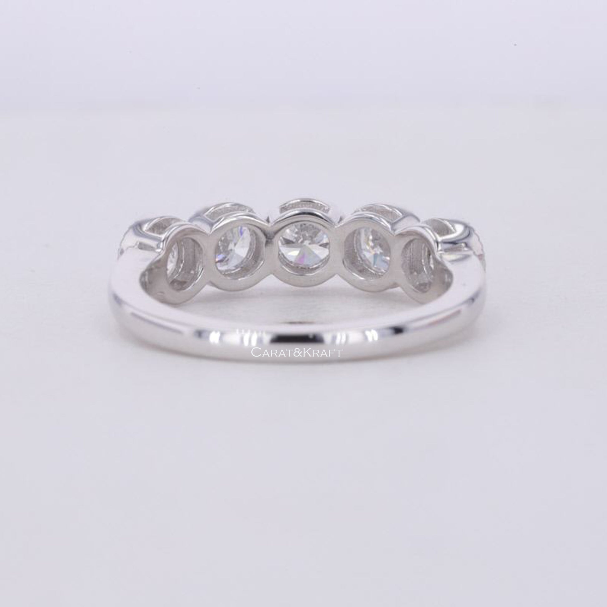 round Diamond Eternity Band, Ring for Women, Conflict Free Diamond Band, Man Made Diamond Band