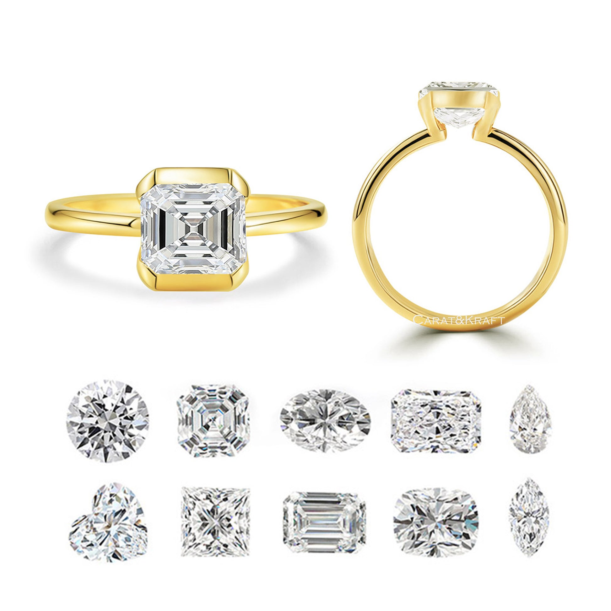 Solitaire Engagement Ring, Diamond Wedding Ring, Anniversary Gift