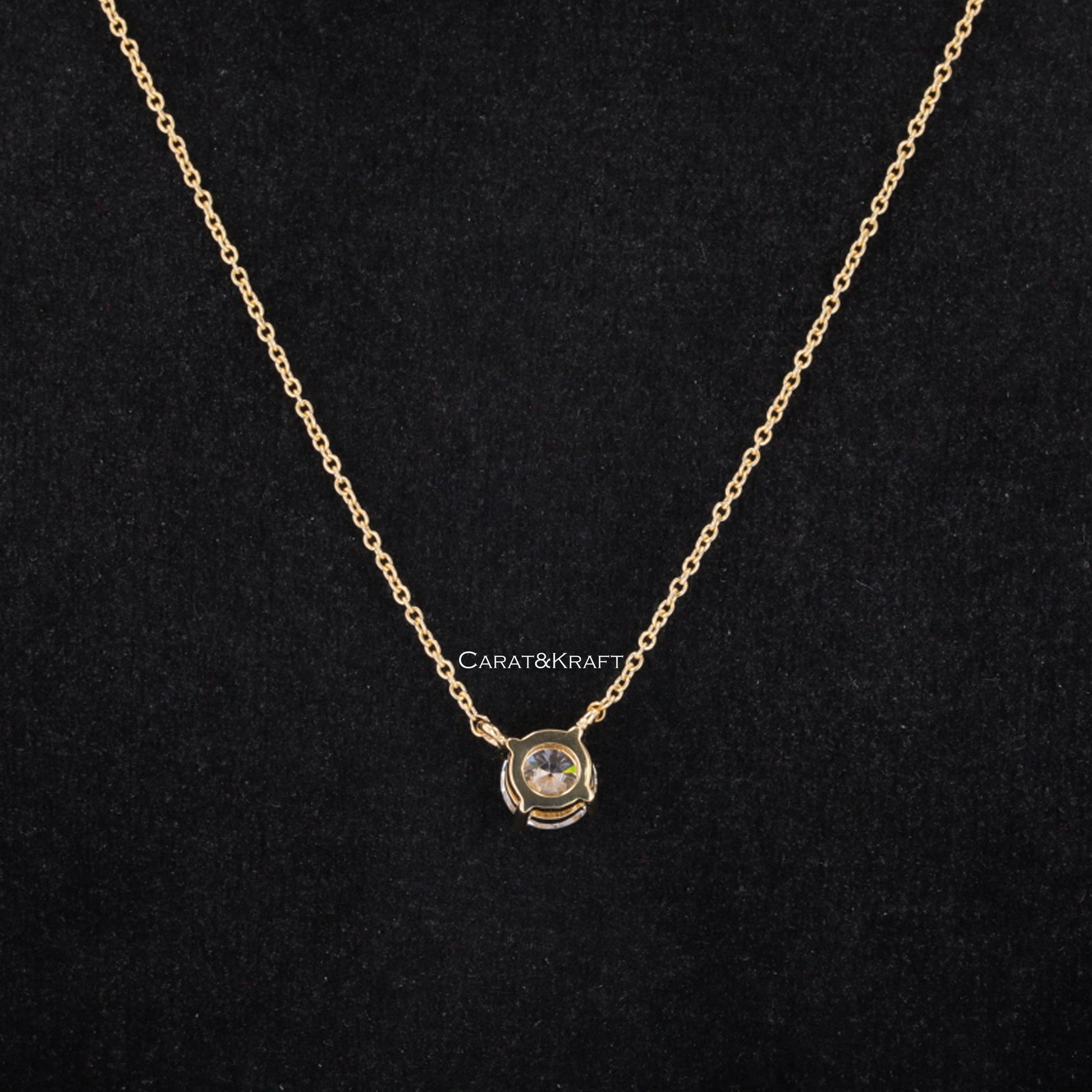 Diamond Solitaire Pendant, Lab Grown Diamond Necklace, Gift For Her