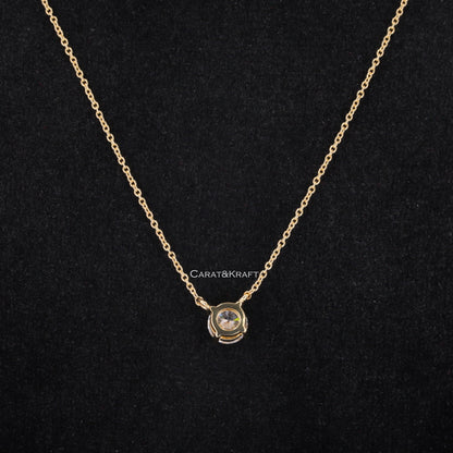 Diamond Solitaire Pendant, Lab Grown Diamond Necklace, Gift For Her