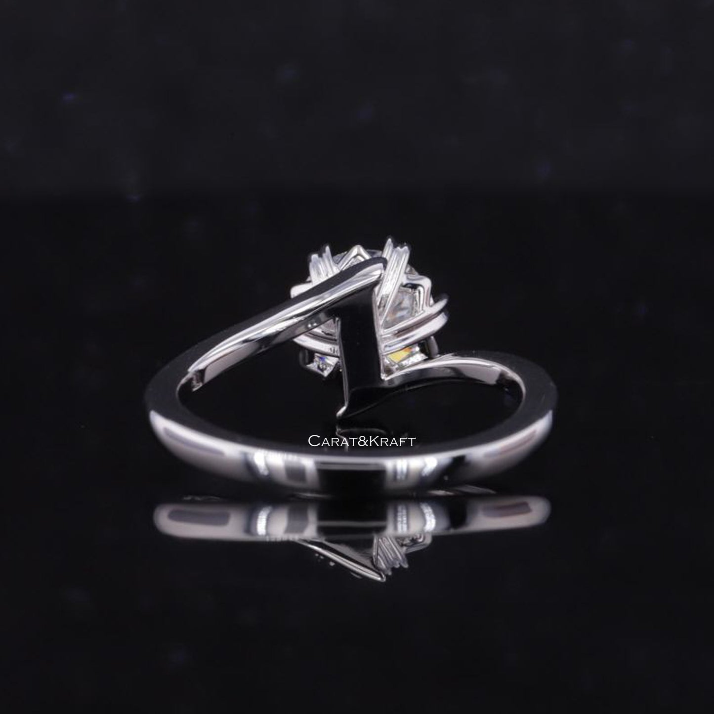 14k solid white gold diamond ring