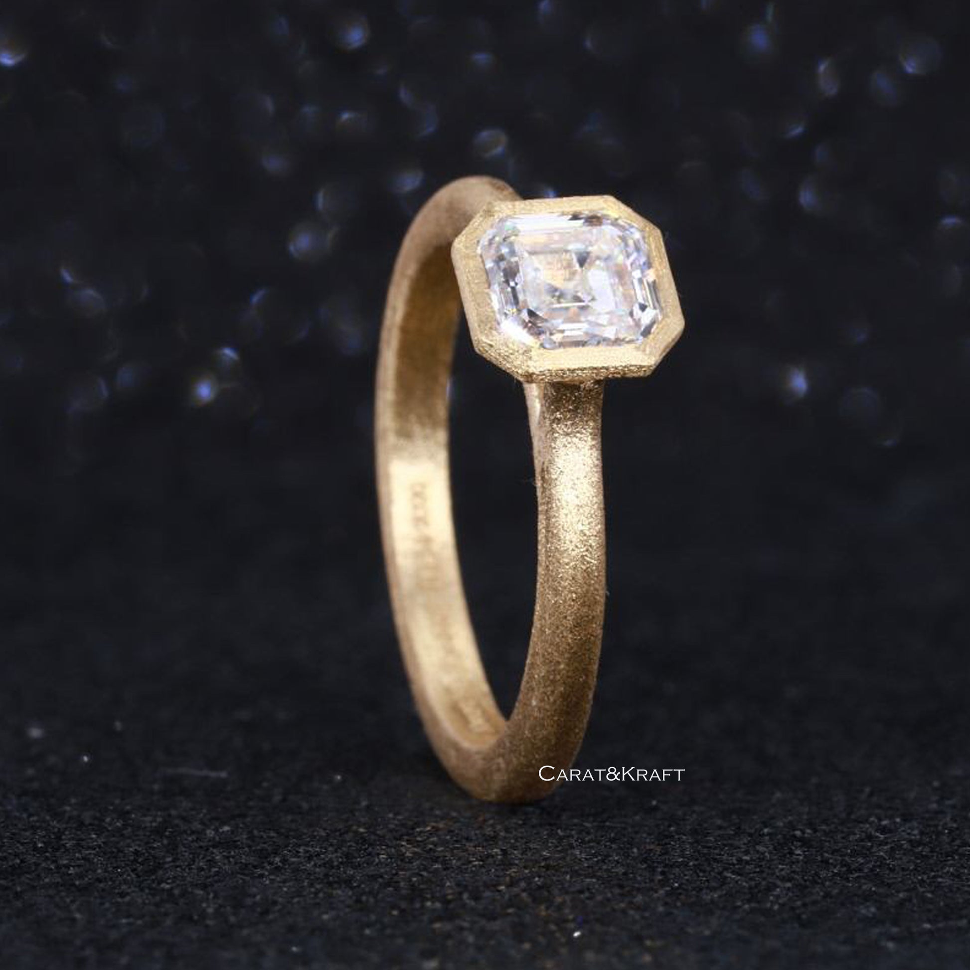 Asscher Cut Lab Grown Diamond Solitaire Engagement Ring