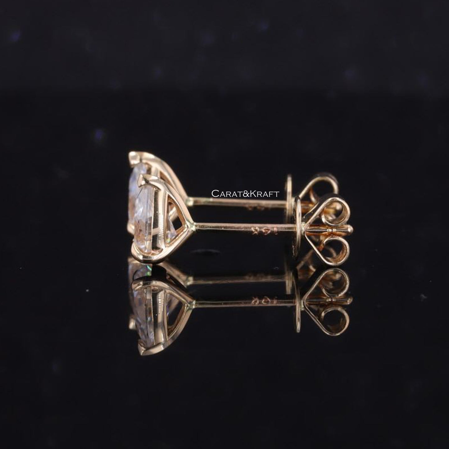  14K Gold, IGI Certified diamond earrings for her