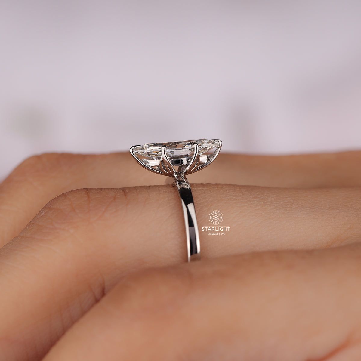 2.5 Carat Marquise Cut Lab Grown Diamond Engagement Ring