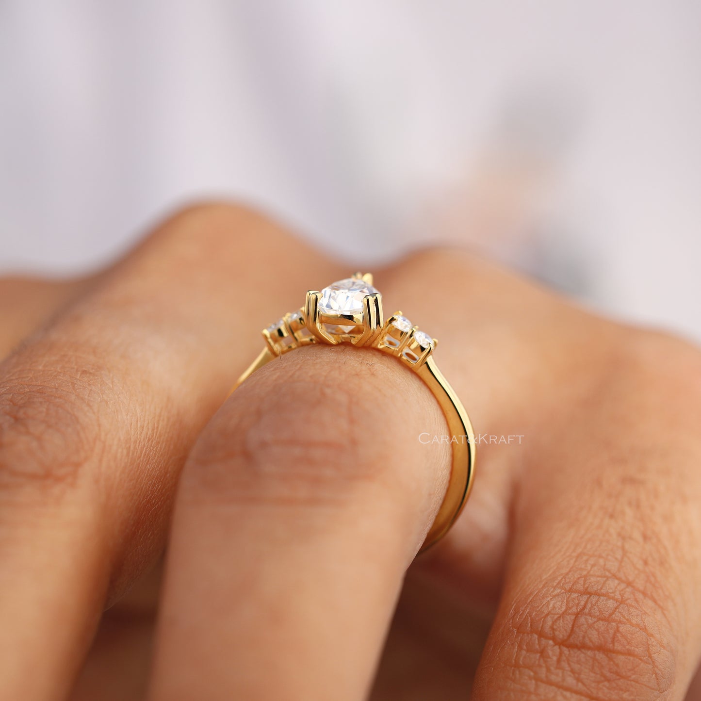 Pear Shaped Minimalist Moissanite Engagement Ring