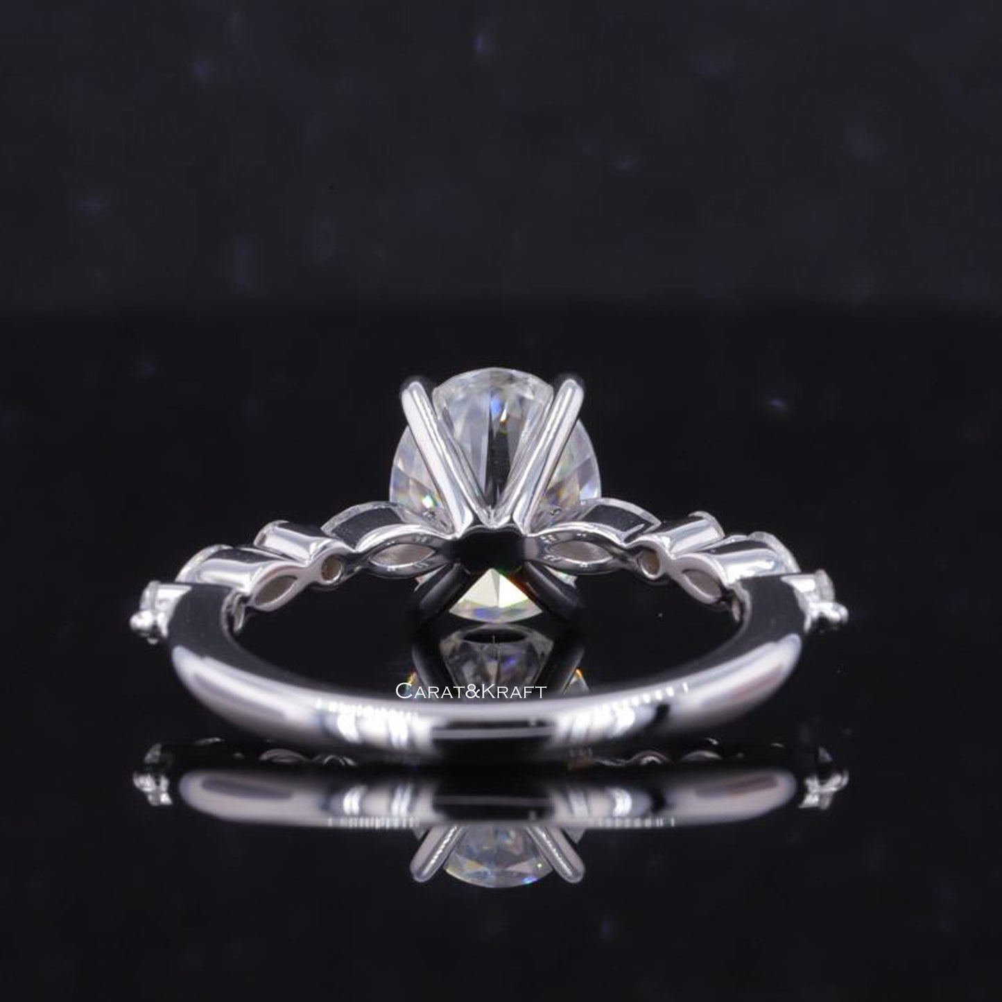 Oval Engagement Ring, Lab Grown Diamond Wedding Ring