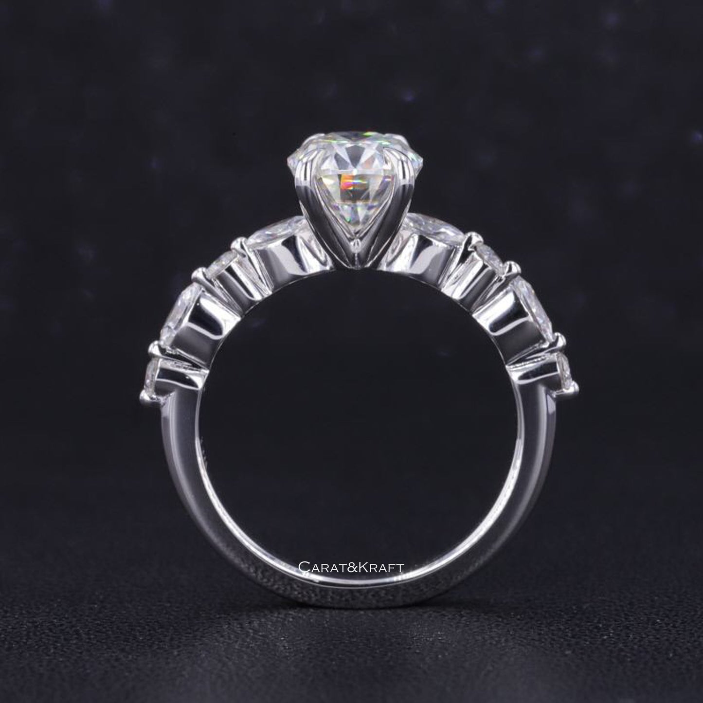 Oval Diamond Ring for Women, Anniversary Gifts, Claw Prong