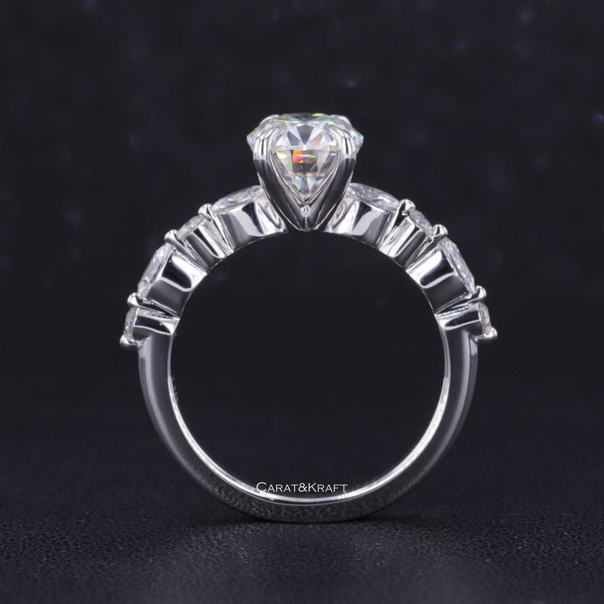 Oval Diamond Ring for Women, Anniversary Gifts, Claw Prong