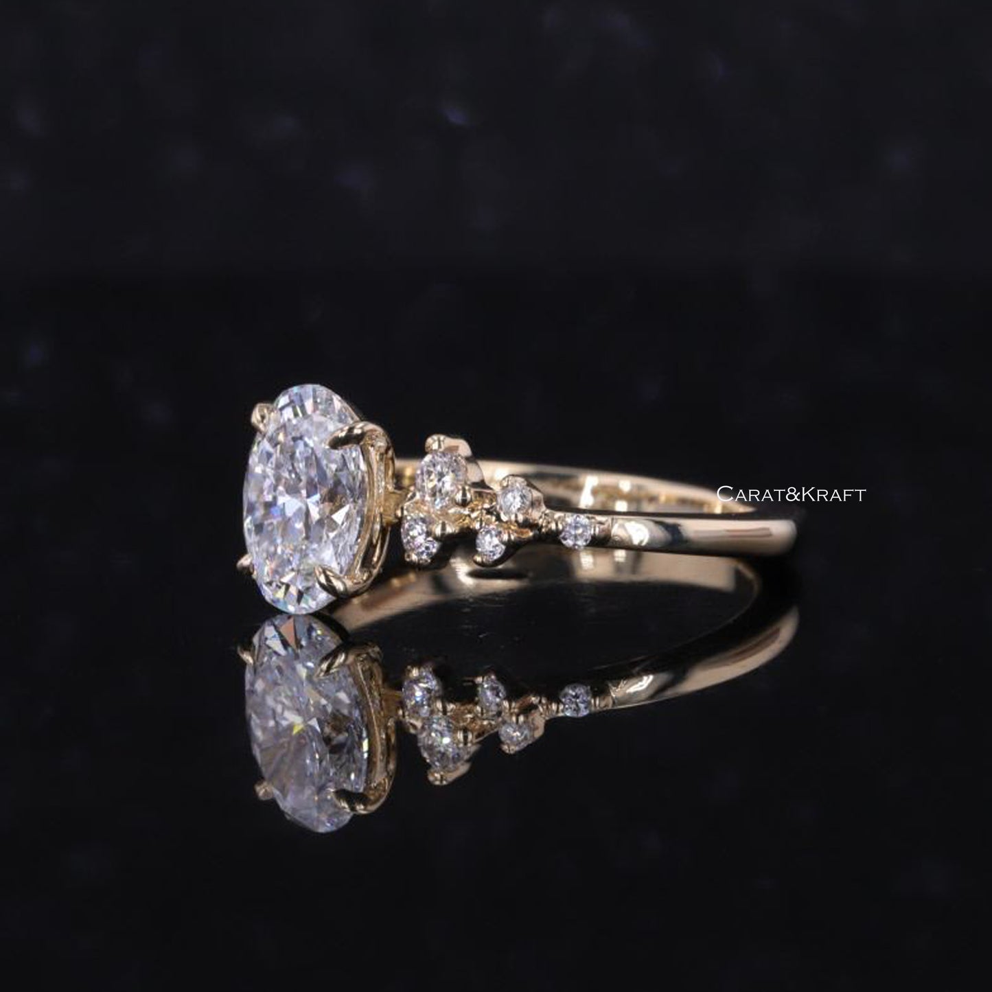 Cluster Setting, Certified Diamond Wedding Ring for Her