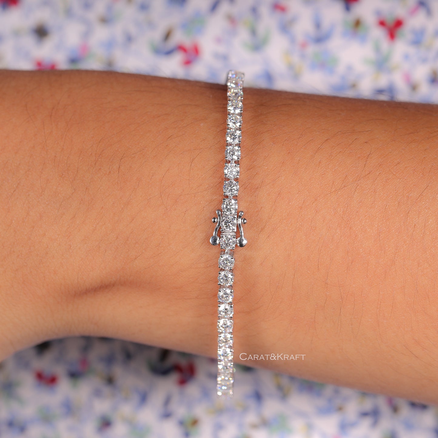 dainty diamond bracelet, lab diamond bracelet, 14k solid gold bracelet