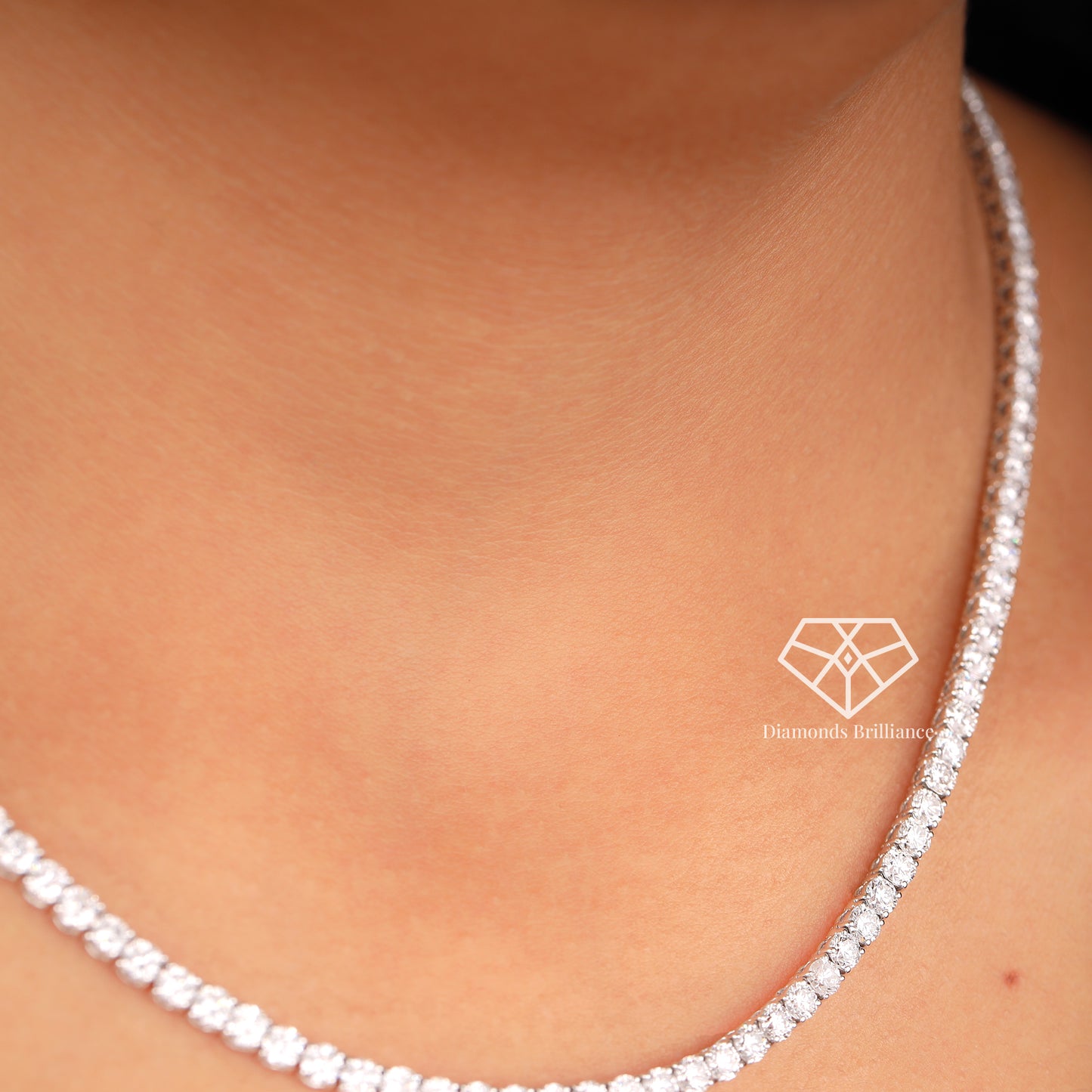 3mm Natural diamond 14k Gold 16 inch Tennis Necklace