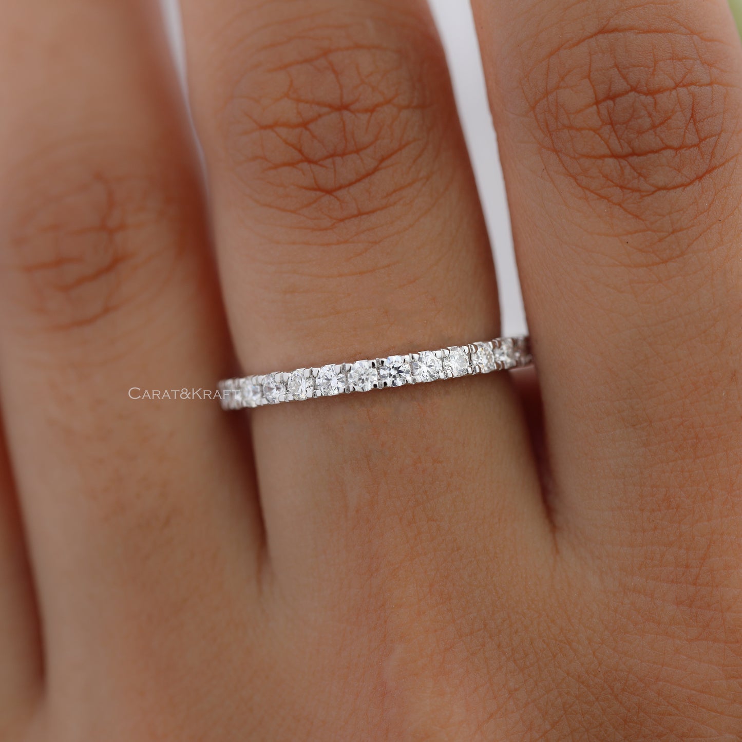 2mm Half eternity moissanite Band