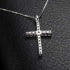 925 Sterling Silver Moissanite Cross Pendant Necklace