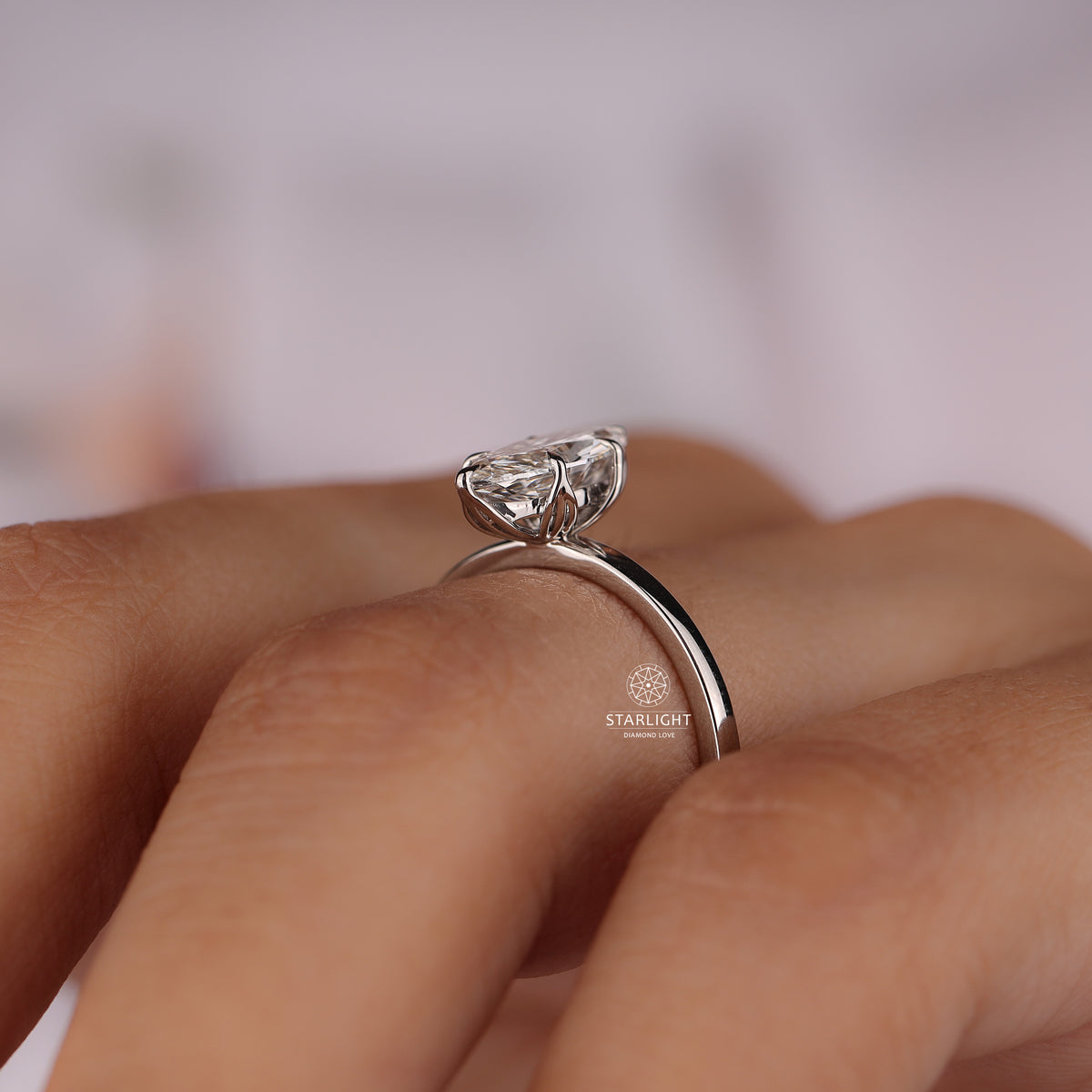 2.5 Carat Marquise Cut Lab Grown Diamond Engagement Ring