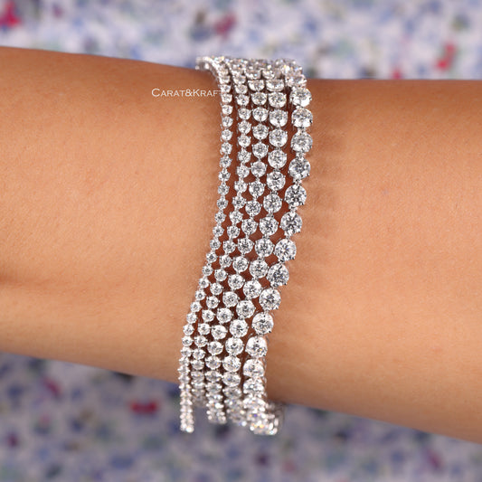 3 Prong Tennis Bracelet Lab Grown Diamond 3 carat, 3 Prong Bracelet