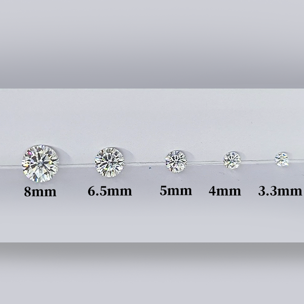 Round Cut Lab Grown Diamond Stud Earrings, view 1