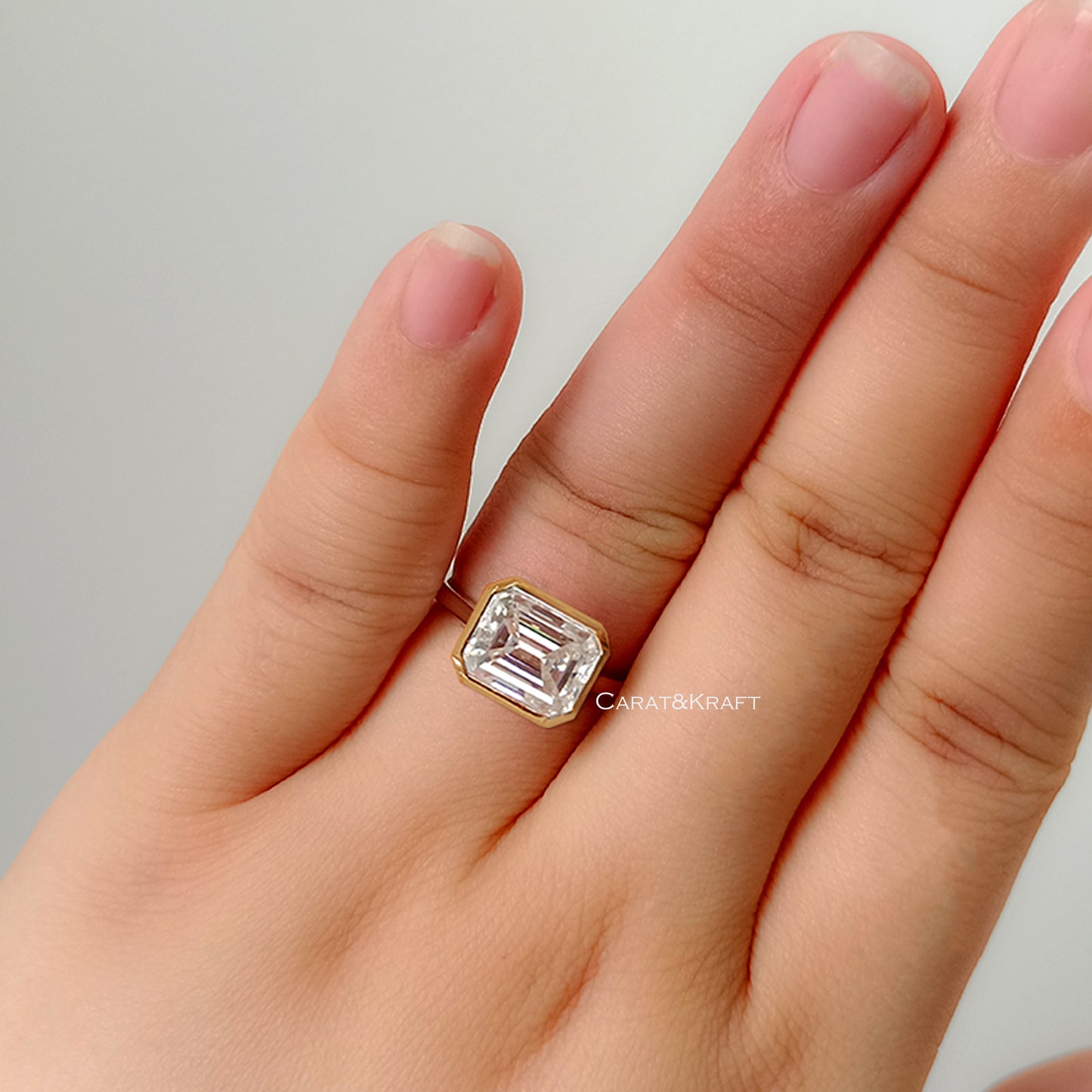 18K Solid Gold Moissanite Ring, 925 Silver Ring Birthday Gift For Her