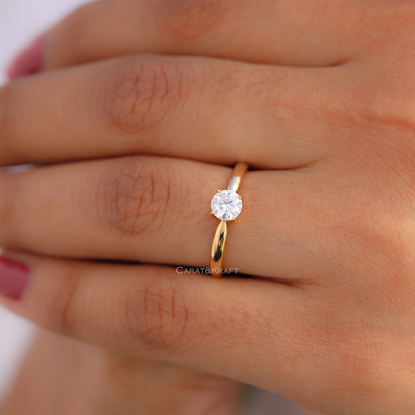 Round Moissanite Solitaire Ring