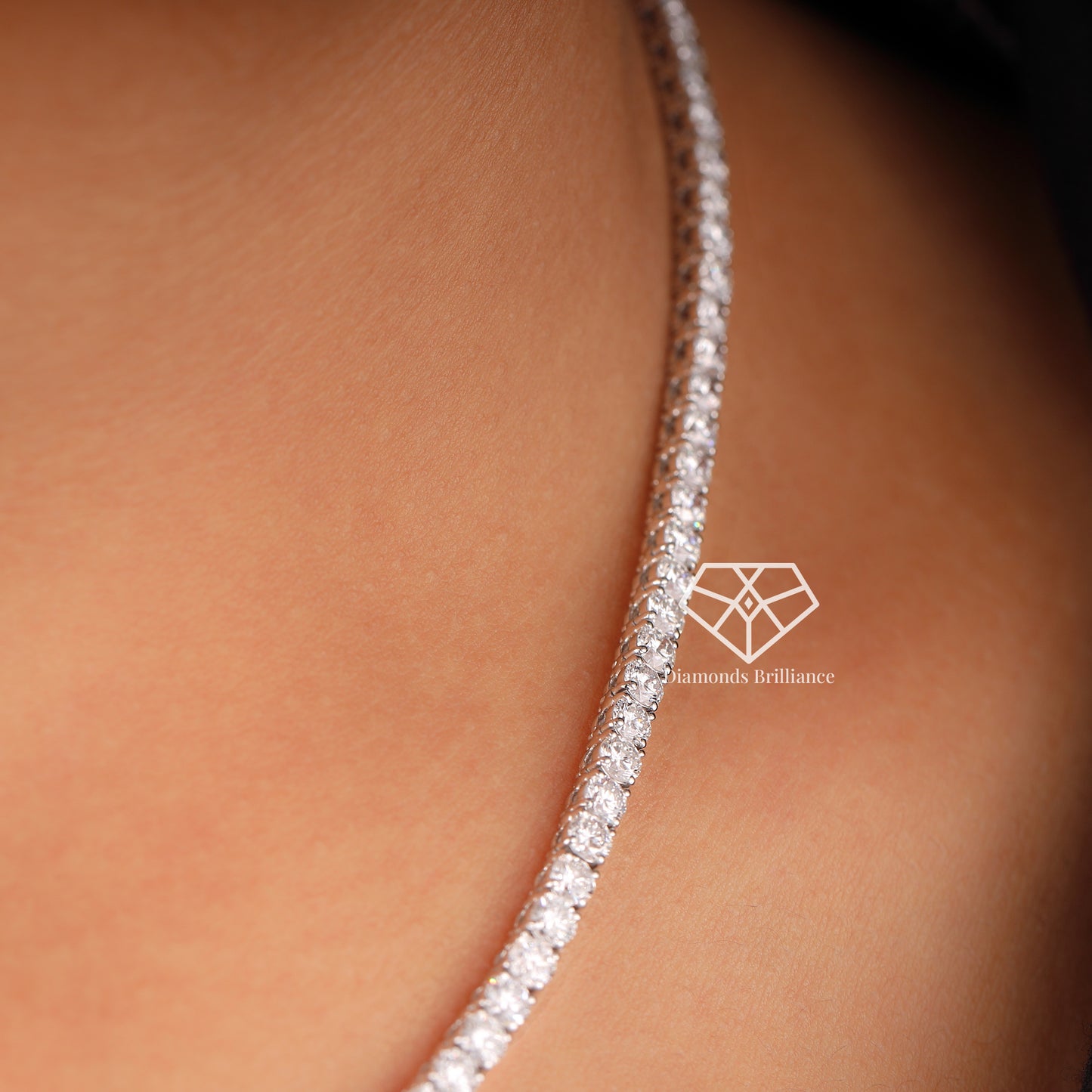 3mm Natural diamond 14k Gold 16 inch Tennis Necklace