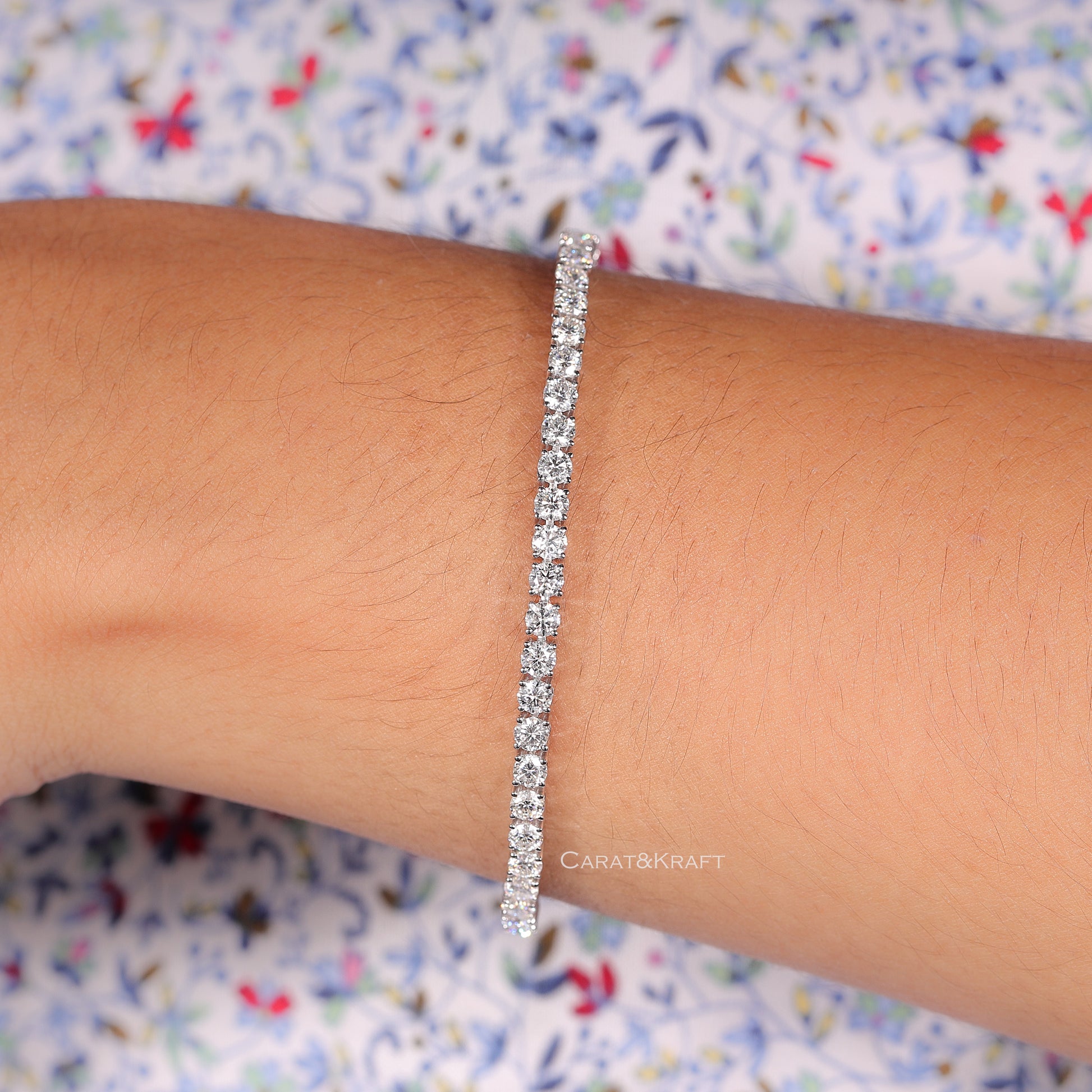 1 - 6 carat lab grown diamond tennis bracelet