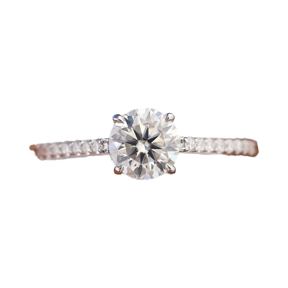 6mm Round Cut Moissanite Diamond Engagement Ring from Carat and Kraft, on white