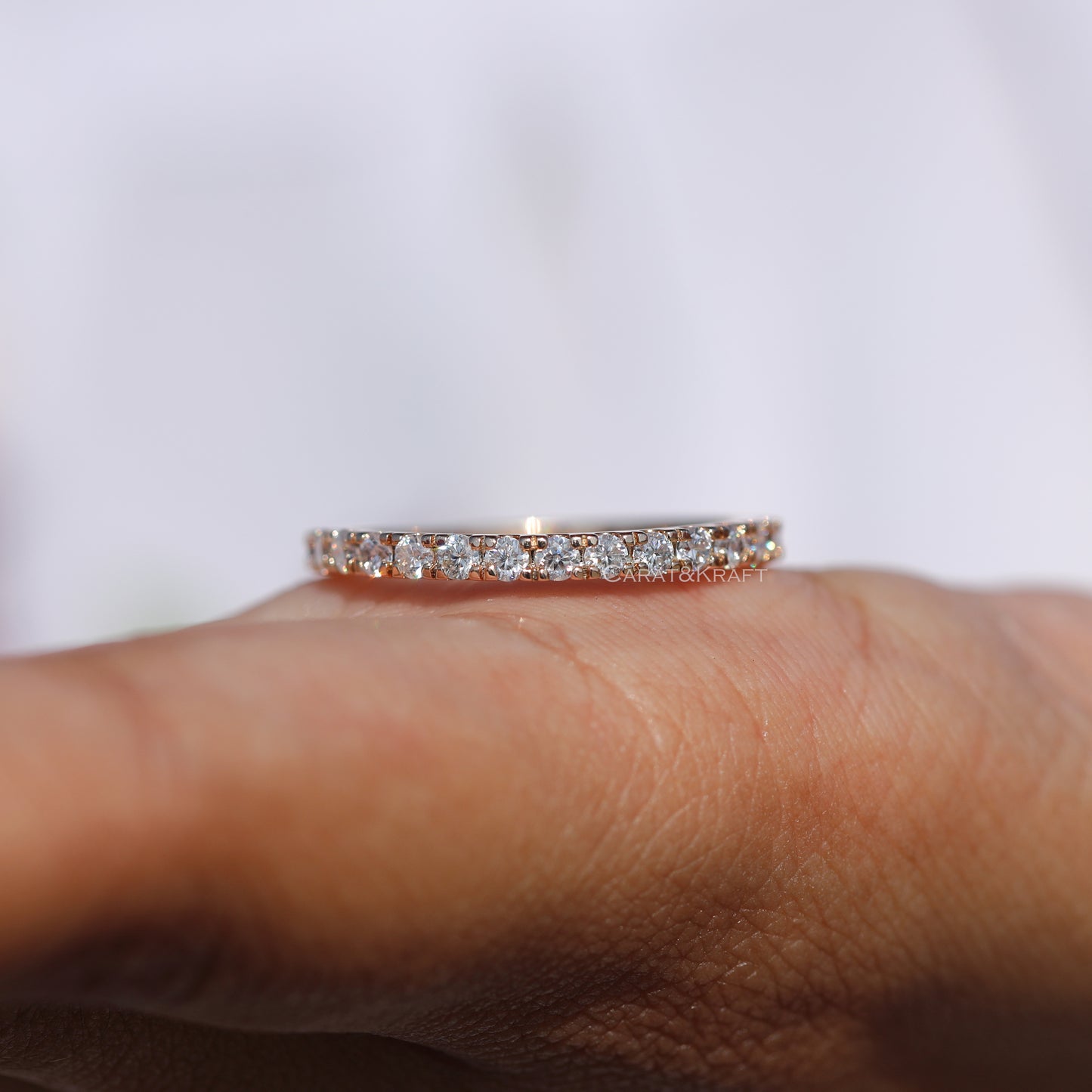 2mm Half eternity moissanite Band