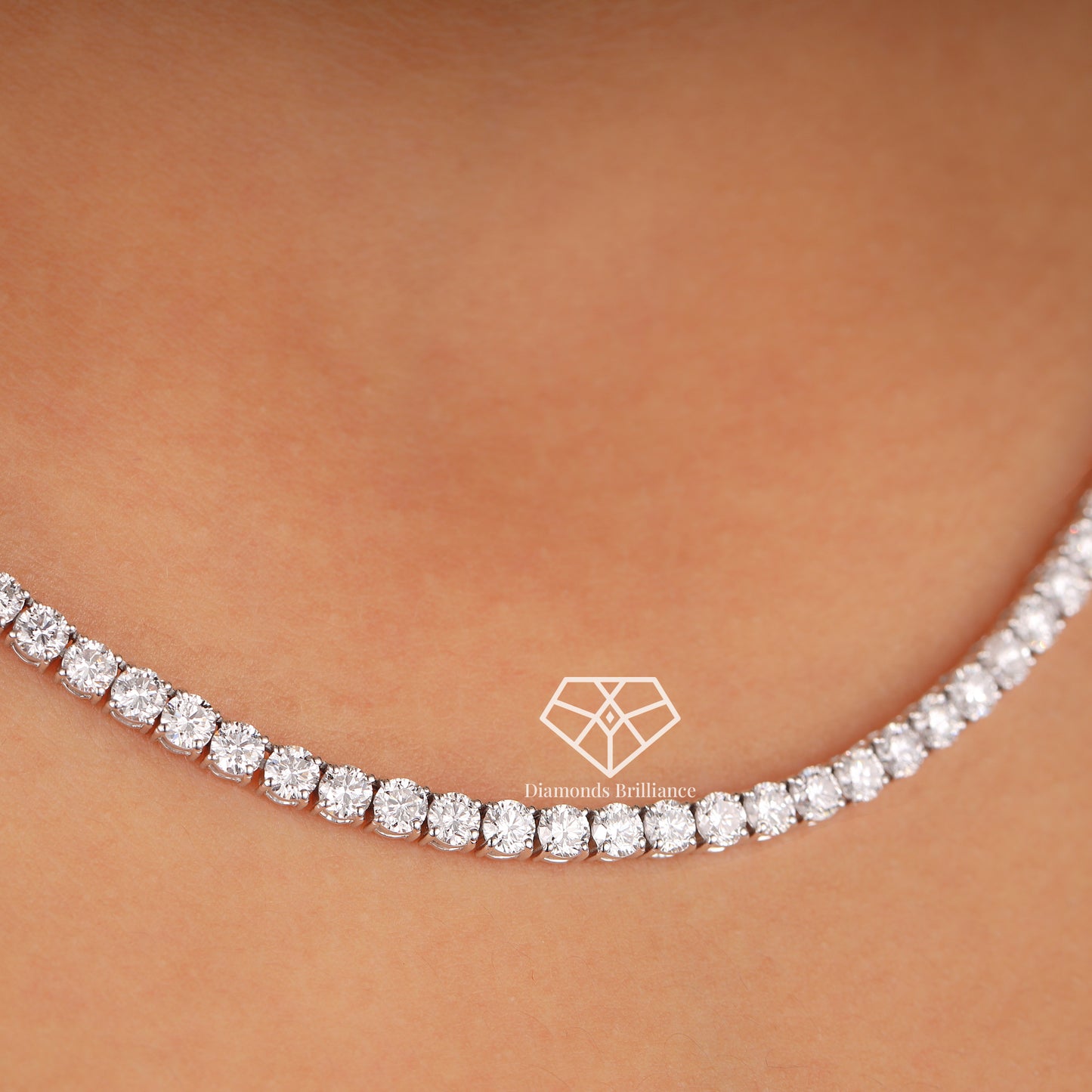 3mm Natural diamond 14k Gold 16 inch Tennis Necklace