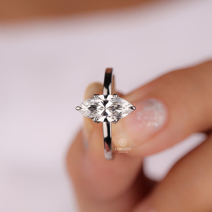 2.5 Carat Marquise Cut Lab Grown Diamond Engagement Ring