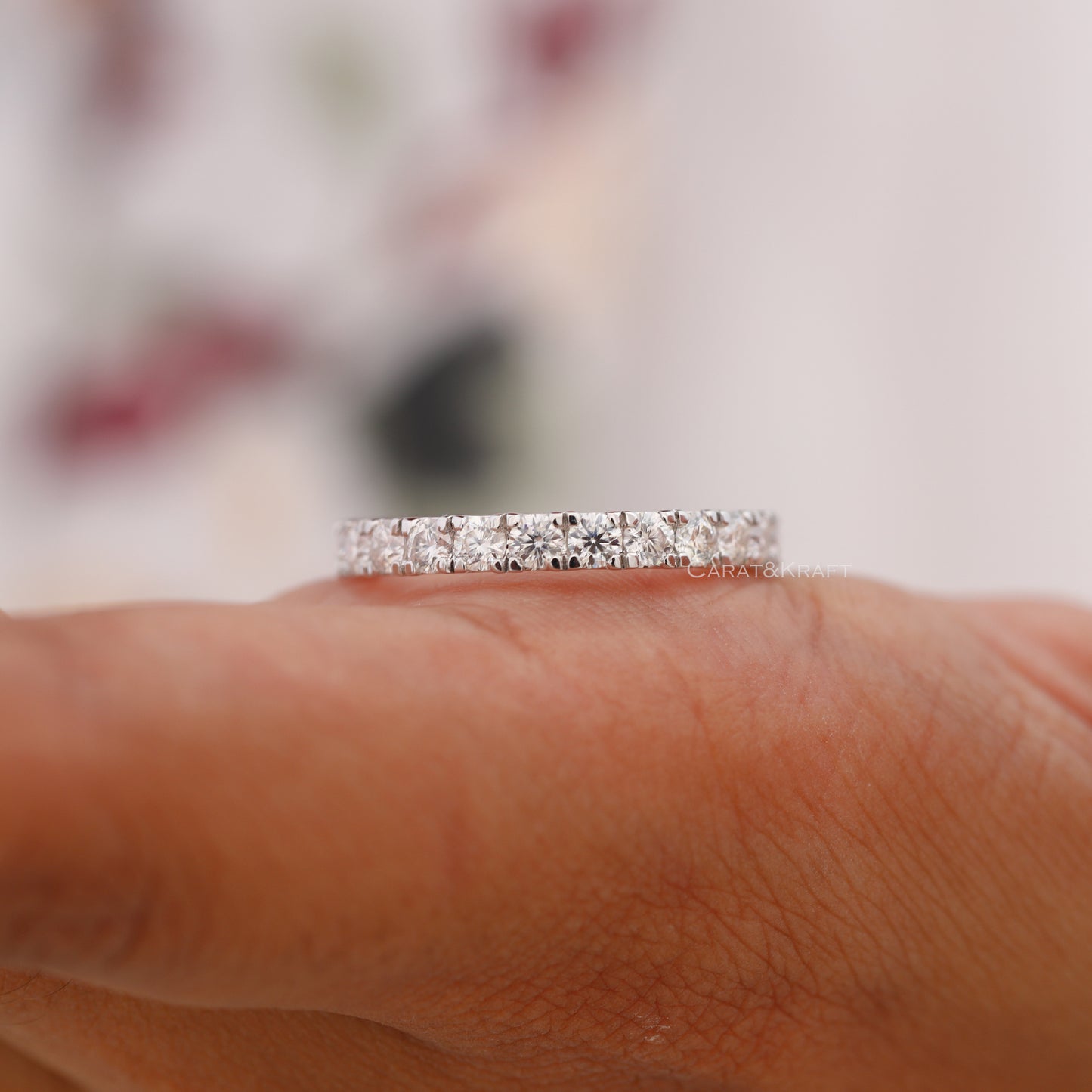 Full Eternity 2.50mm Round Moissanite Wedding Band