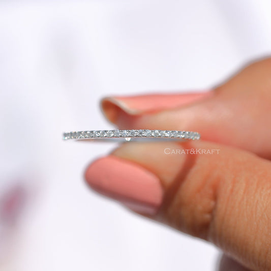 1mm Lab Grown Diamond Half Eternity Wedding Band