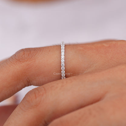 Full Eternity Style Moissanite Pretty Wedding Band, view 5