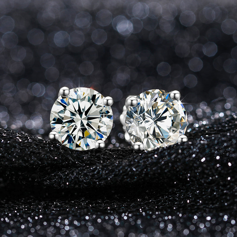 925 Sterling Silver Moissanite Stud Earring