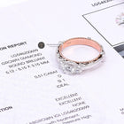 Three Stone Round Cut Moissanite Diamond Two Tone Vintage Ring